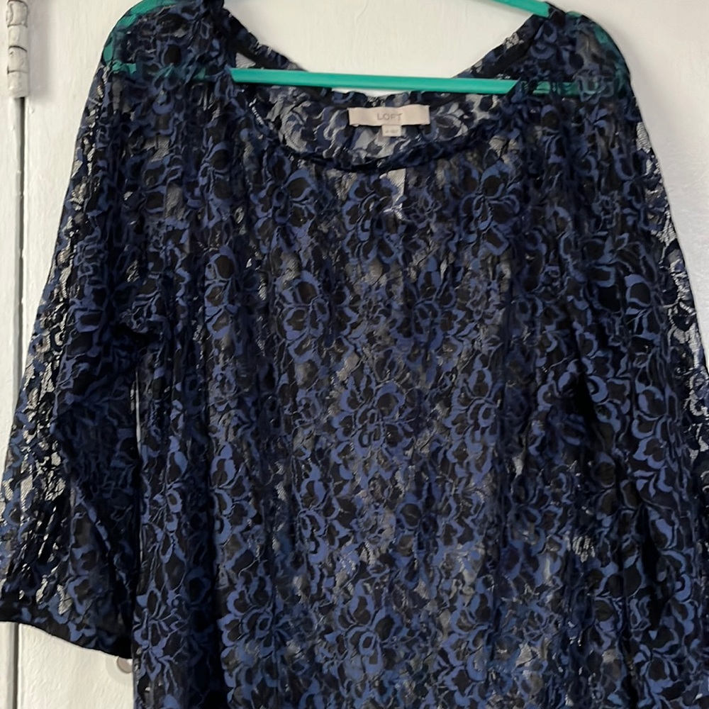 Blue lace top